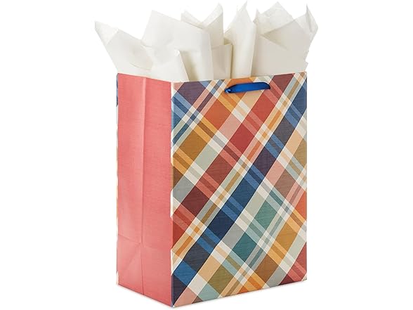 Hallmark 17" Extra Large Plaid Gift Bag