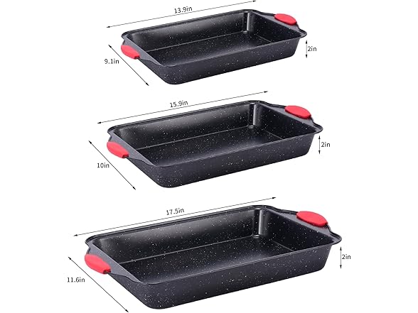 Anveena 3-Piece Nonstick Oven Baking Pans