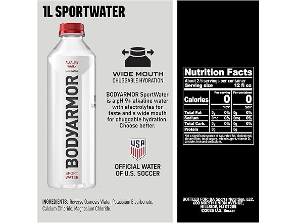 12Pk BODYARMOR SportWater Alkaline Water