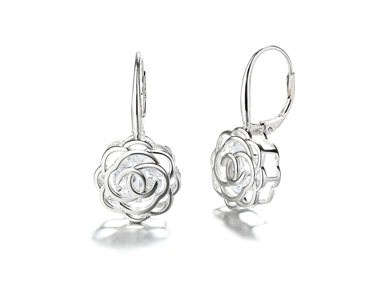 AAA IGT-DAAS-DEBS595 Sterling Silver Crystal Earrings Silver 