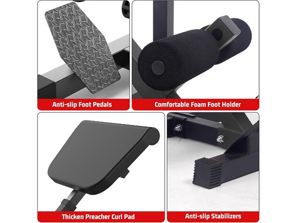 2-in-1 Roman Chair & Preacher wave Bench Black