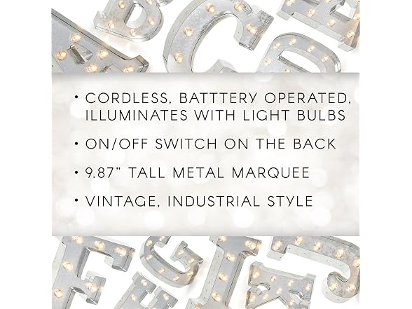 Darice Silver Metal Marquee Letter – Y -