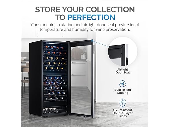NewAir Freestanding Dual Zone Wine Fridge - 98 Bottle