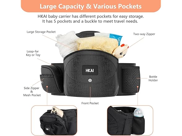 Baby Hip Carrier with Non-Slip Seat