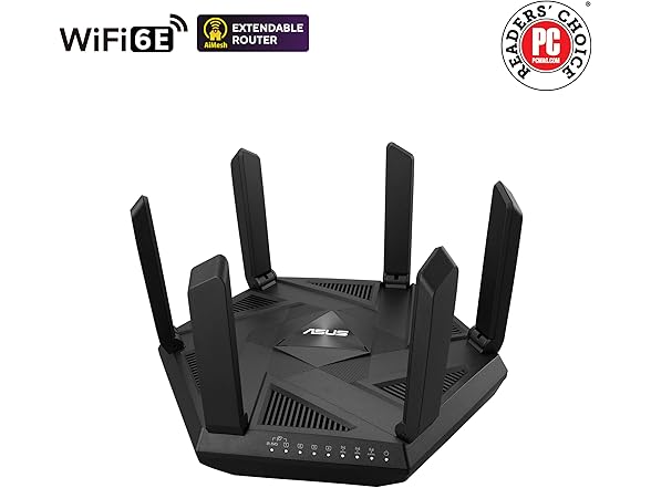 ASUS RT-AXE7800 Tri-Band WiFi 6E (802.11ax) Router, 6GHz Band, ASUS Safe Browsing, Upgraded Network Security, Instant Guard, Built-in VPN Features, Parental Controls, 2.5G Port, AiMesh Support (Open Box)
