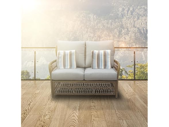 Four Seasons Courtyard Positano Wicker Loveseat Bench