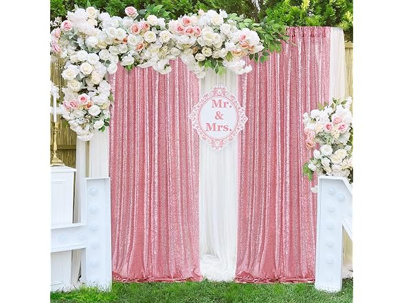 SoarDream Blush Pink Sequin Backdrop 6 Panels - Gallery 5