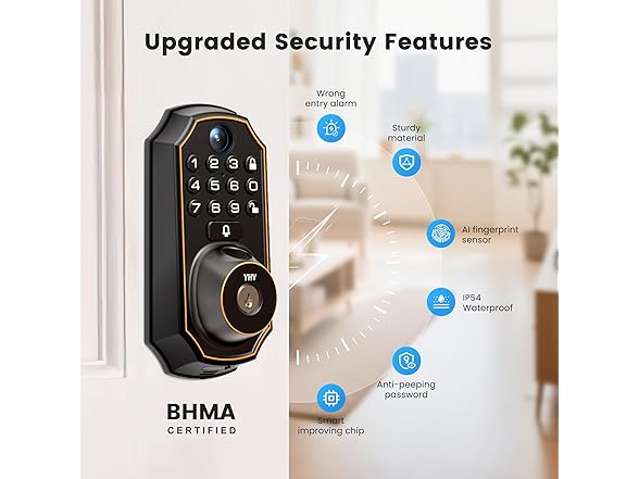 Smart Door Lock w/ Camera & Fingerprint