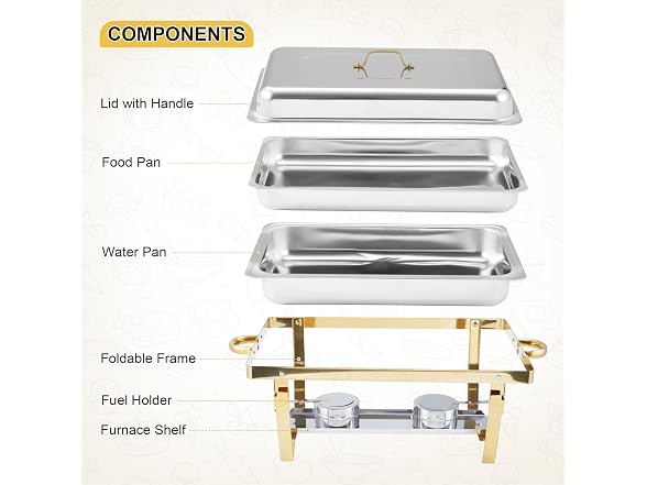 2-Pack Chafing Dishes for Buffet,8QT
