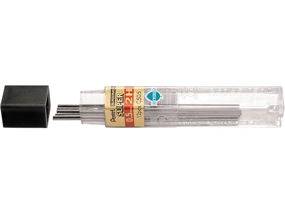 Pentel Thin Leads Tube Of 12 0.5Mm 2H