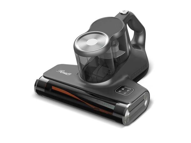 Rosewill Mattress Vacuum Cleaner: 450W 16Kpa Strong Suction, 253.7nm UV-C Light, Ultrasonic & High Heating Tech, Dual Dust Cup - Corded (Metallic Grey) - RHVC-24003