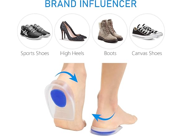 Dr.Pedi Heel Cups for Heel Pain 3 Pairs Gel