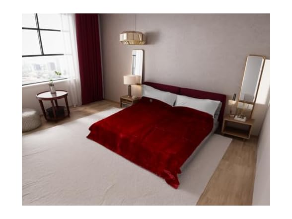 Solaron King Solid Burgundy Korean Mink Blanket