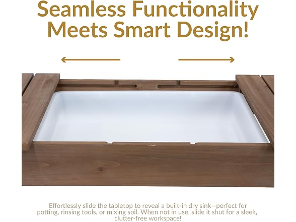 Sunnydaze Decor IEO-2361 Potting Bench w/ Sink Brown