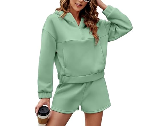 Fkeep Women Piece Sweatsuit Outfits Half Zip Set