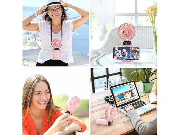 Pluralla Pink Personal Rechargable Fan
