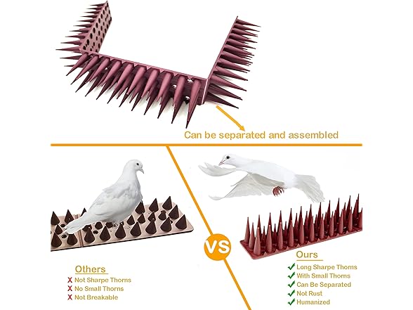24Pack Bird Spikes - Total Length 408 inch