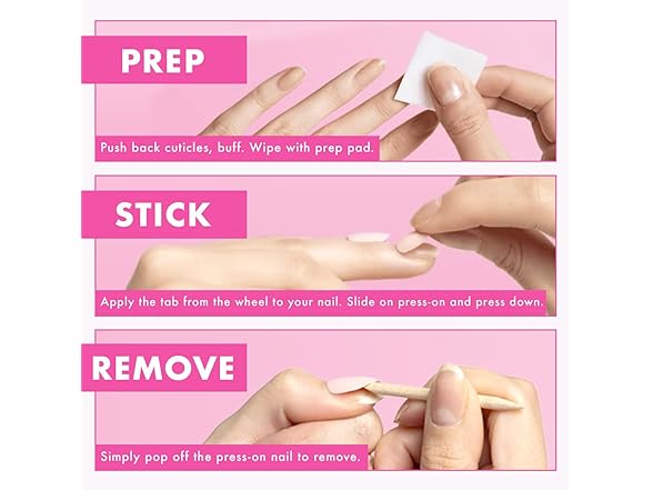 Olive & June Super Stick Mani Press-On Nails Pink Star Party