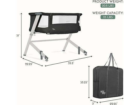 Evolur Stellar Bassinet & Bedside Sleeper
