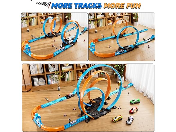 Race Track Set 4 Cars 4 Loops 35-Piece