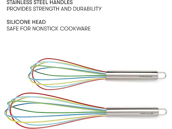 Cooking Light 2 Piece Silicone Whisk Set