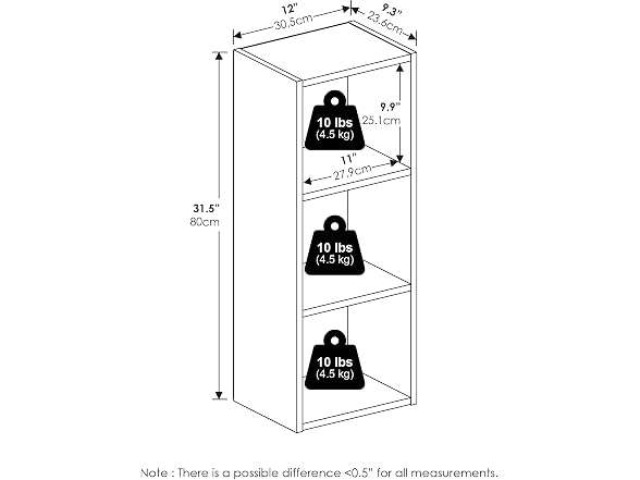 Furinno PASIR Book Shelf, 3-Tier