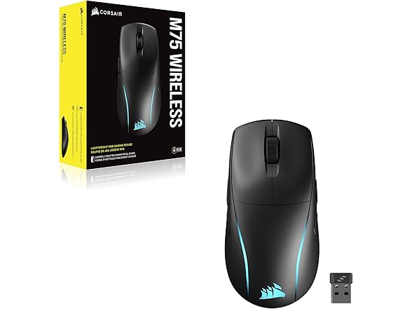 Corsair M75 Wireless RGB Gaming Mouse, Black