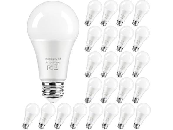 TOBUSA 24-Pack A19 LED Light Bulbs 5000K