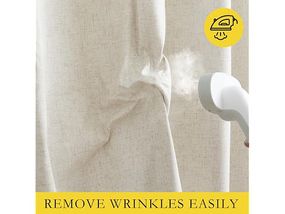 NICETOWN 100% Blackout Linen Curtains