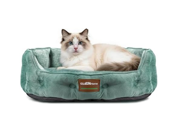 ClevaHome Upgrade Plush Faux Fur Cat Bed