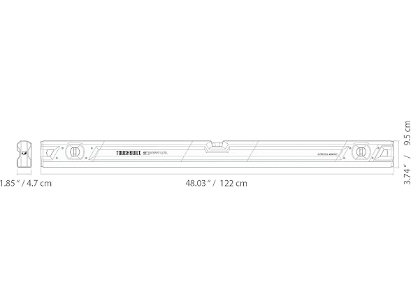 ToughBuilt TB-H2-L-48S 48" Masonry Level - Clamshell