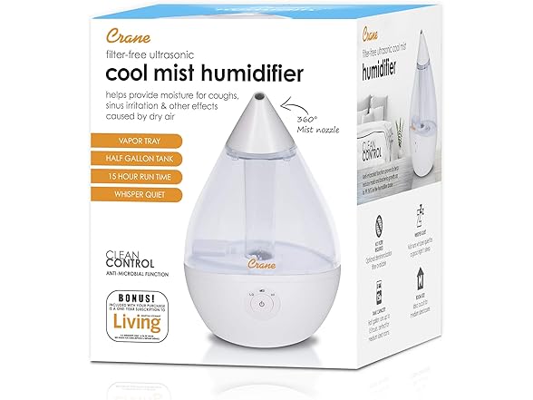 Crane Crane Ultrasonic Teardrop Humidifier for Baby,