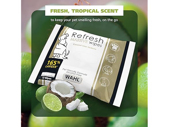 Wahl Refresh Massive Dog Wipes for Clean