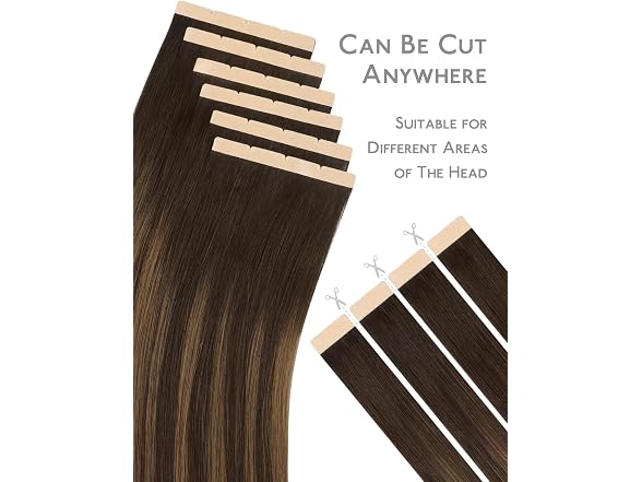 WENNALIFE Dark Brown 3.15" Wide Tape in Hair Extensions