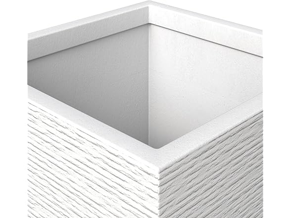 LeisureMod BP31W Basalt Planter White