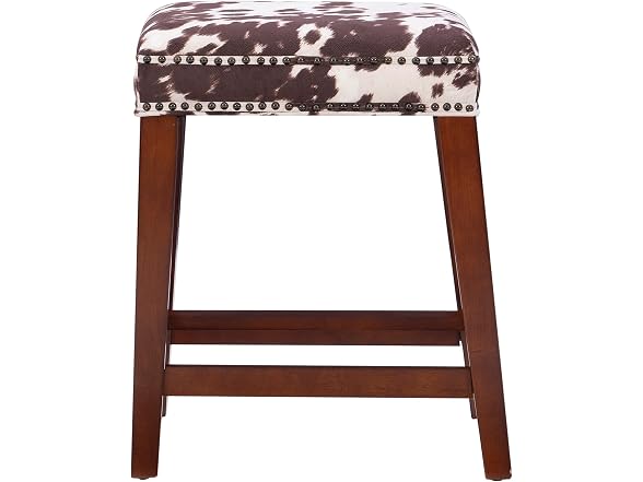 Linon Harlow Brown Cow PrintBackless Counter Stool 24" (Open Box)