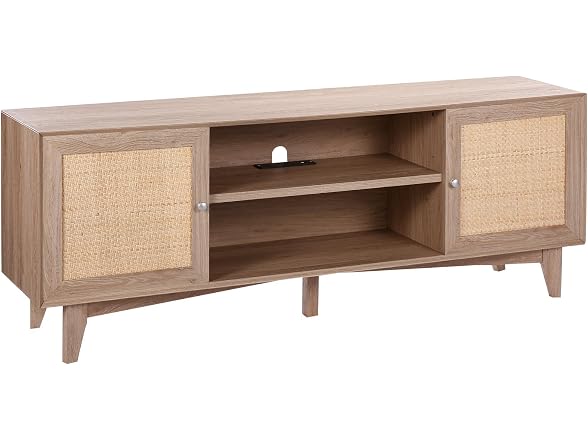Rattan TV Stand, Mid Century Modern 75inch