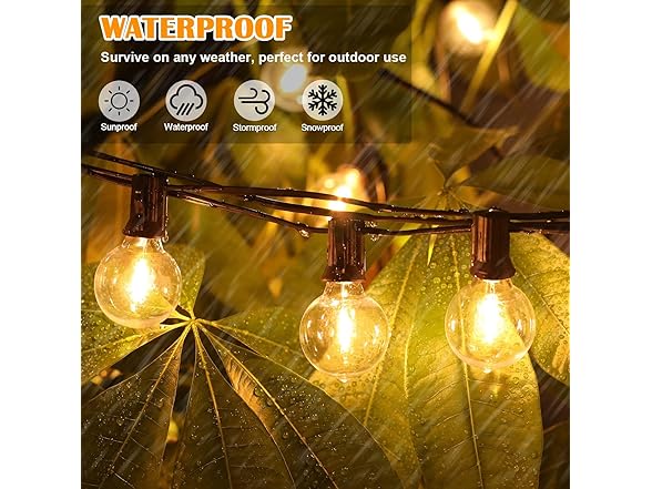 Brightever 200FT Outdoor String Lights Dimmable - Gallery 3