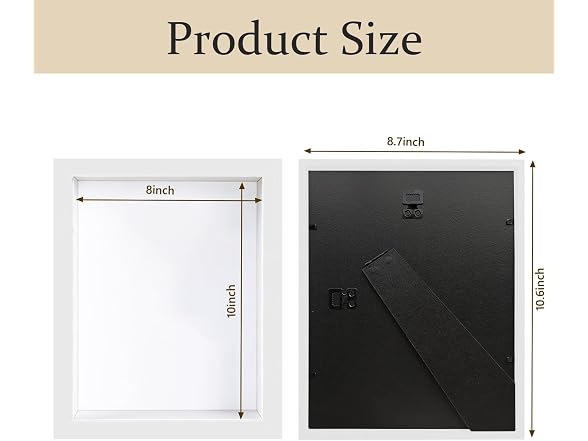 Shadow Box Frame 8x10 - 3 Pack Wood