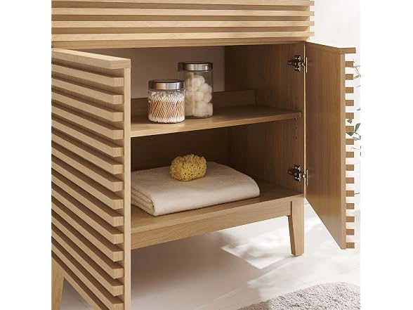 36 in. Render Bathroom Vanity Cabinet, Oak