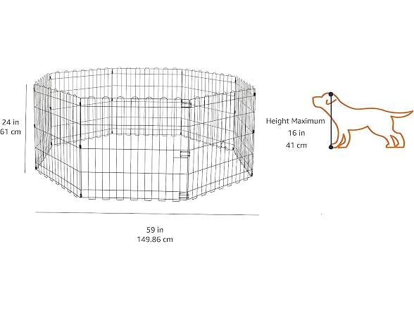 Amazon Basics Foldable Octagonal Metal Exercise Dog Playpen