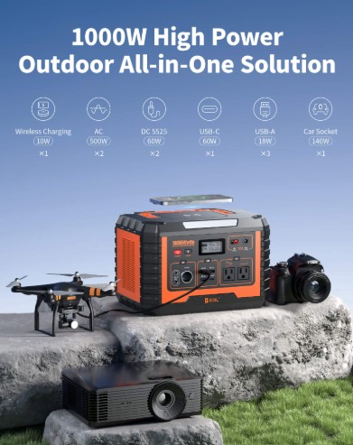 EBL MP1000 1000W Portable Power Station Orange - Gallery 10