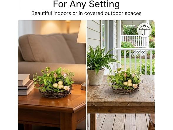 6 Inch Blossom Bird’s Nest with Eggs