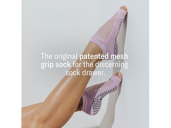 Shashi Black Mesh Non Slip Ergonomic Socks