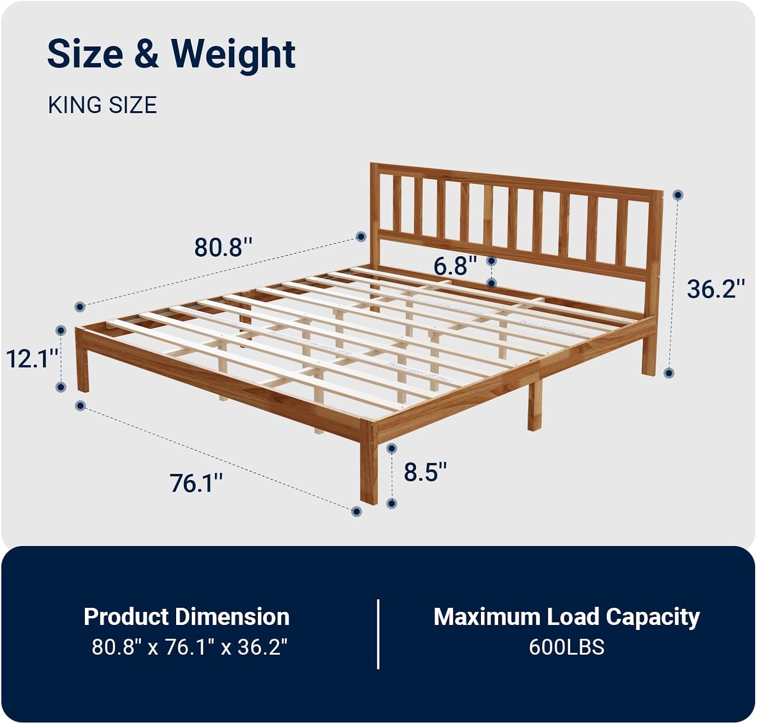 Avenco Solid Wood Platform Bed Frame - Your Choice - Gallery 20