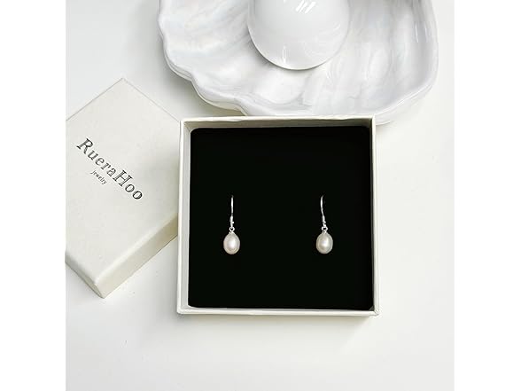 RueraHoo Pearl Earrings 925 Sterling Silver