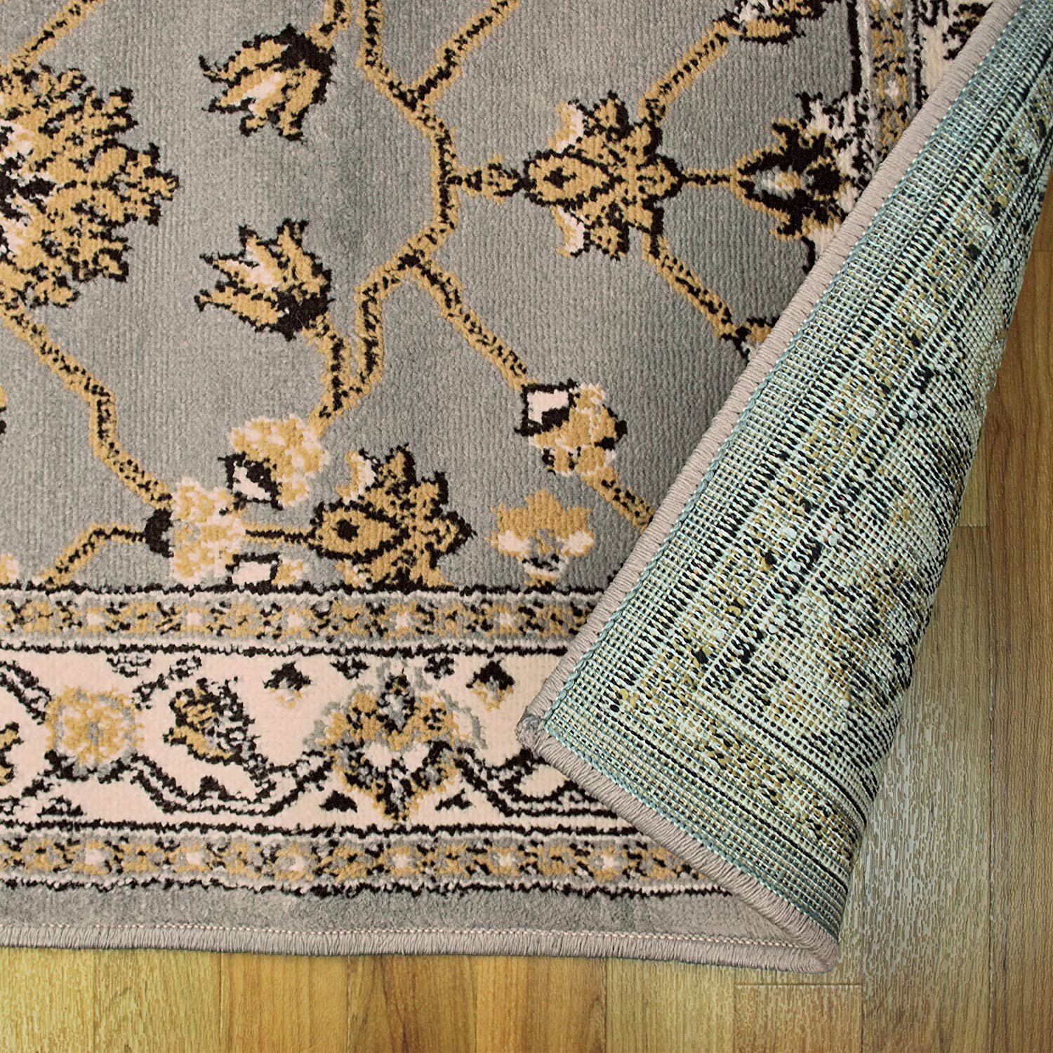 Superior Kingfield Traditional Floral Indoor Area Rug, 5'x8', Black - Gallery 14