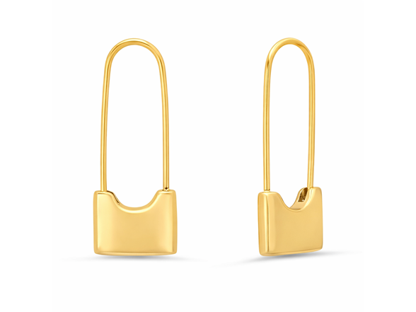 18K Gold Plated Padlock Drop Earrings