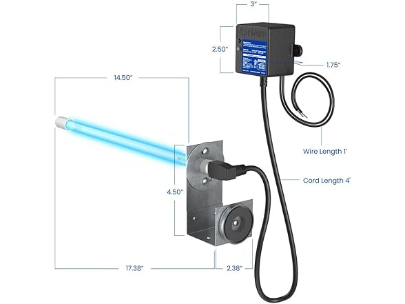 AprilAire AUV24V Residential Whole-House Ultraviolet Light UVC Chemical Free Coil Cleaner