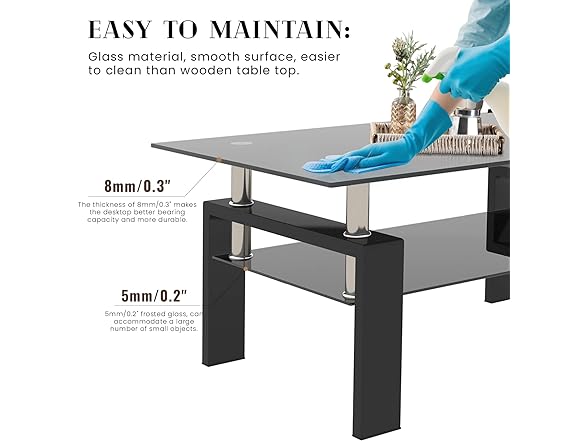 DKLGG Glass Coffee Table